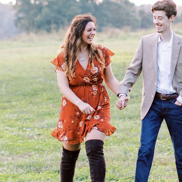 Dark orange floral Alter’d State minidress. Size Large. Worn a few times. - Picture 5 of 5